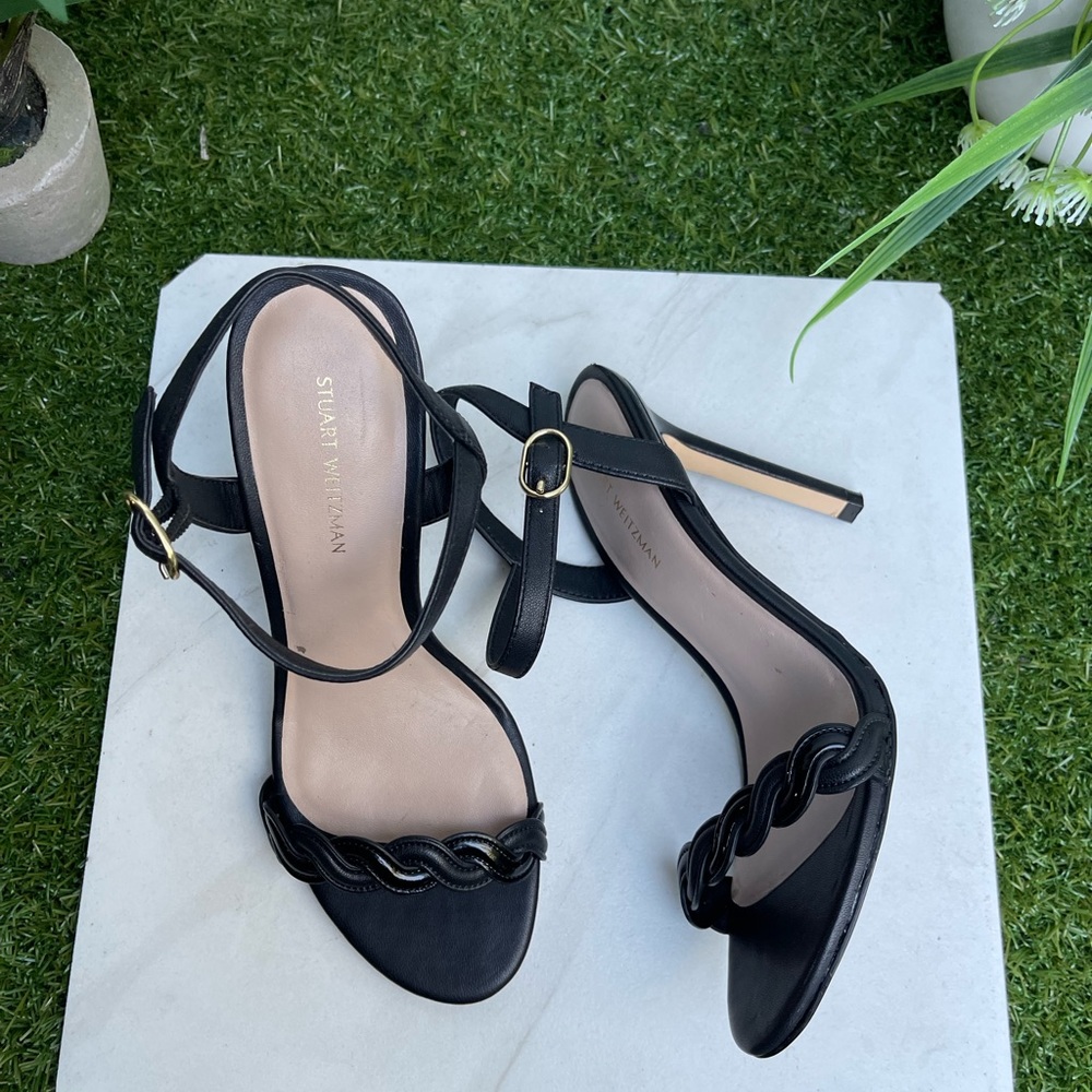 Stuart Weitzman Dancer Twistie 75 Black Leather S… - image 7